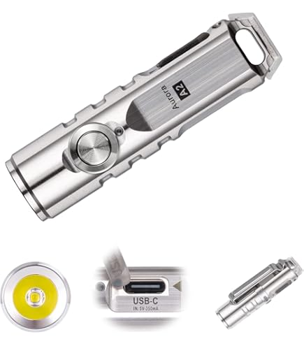 RovyVon Aurora A24 G2 Titanium Flashlight - 1000 Lumens EDC Pocket Light With USB-C Charging