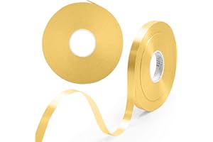 Y IRAN Yiran 2 Rolls Gold Balloon Ribbon 8mm, 50m/roll Gold Ribbon Curling Balloon String for Gift Wrapping Flower Crafts Birthday Party Floral Festival Wedding Christmas Decorations