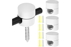 QWORK® 4 Pezzi Decentratori Pressacavo in Alluminio per Lampade e Sospensioni, Ø16mm Bianchi, per Cavi Tessili fino a Ø 8mm, comprese Viti e Tasselli