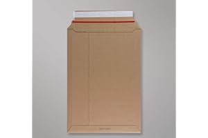 iDEALS UK PACKAGING LTD Mailer Cardboard envelopes A4 C4 Size - Rigid Mailer A4 for Book Packaging DVDs etc. Capacity expands to fit 35mm Thickness (100)