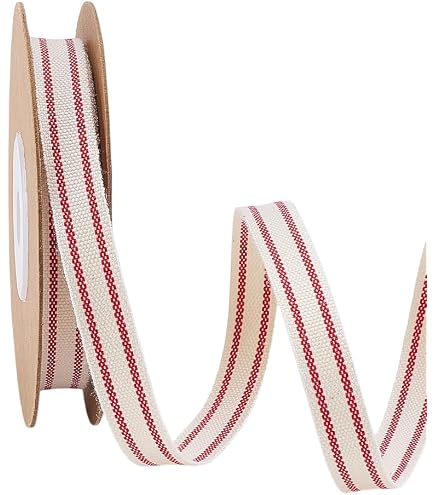 Nastro Gros-grain A Righe Rosse E Bianche PH PandaHall – 45,7 Metri, Larghezza 1 Cm, In Poliestere, Per Confezioni Regalo, Natale, Pasqua E Decorazioni Fai Da Te - 3