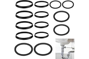 ERIOSCAR 14 Pièces Joints De Vidange De Lavabo ， Joints Siphon De 1/4" (32 Mm) ＆ 1/2" (40 Mm) Pour Joint Siphon Evier，Joint Siphon，Tuyau D'Évier De Cuisine，8 Coin Et 6 Plats