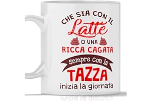 12Print Tazza latte cagata divertente da regalare amico collega amica fratello sorella e come regalo di natale - tazza cacca, 350ml