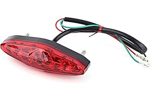 KIMISS 1 * fanale posteriore del freno-faro posteriore moto ovale led-Freno universale per moto Stop 12V 15 LED Fanale posteriore da corsa Fanale posteriore ATV Dirt Bike(Red)