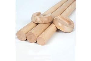 GQQGSHOP 1 PCS Wooden Round Wardrobe Closet Rod for Hanging Clothes Premium Closet Pole Wardrobe Cross- bar Clothes Hanging Rods Natural Wood Wardrobe Closet Rod with End Supports