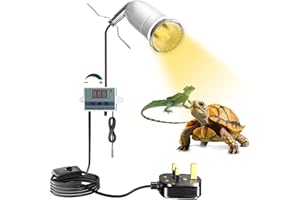 Lamptobe Reptile Ceramic Heat Lamp Holder 200W, Reptile Basking Lamp Holder for E27 Bulb with Smart Thermostat，E27 Tortoise Heat Lamp Holder for Aquarium Lizard Turtles Snakes Frog Spider