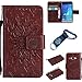 Produktbild Galaxy J1 (2016) Hülle Blume Premium PU Leder Schutzhülle für Samsung Galaxy J1 (2016) J120 (4,5 ZollBookstyle Tasche Schale PU Case mit Standfunktion+Outdoor Kompass Schlüsselanhänge) (2)