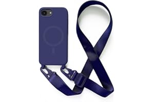 2NSPDRGNI Handykette Schutzhülle kompatibel mit iPhone 16e Handyhülle mit Band,Kabellosem Laden Hülle Halsband Lanyard Silikonhülle,Blau