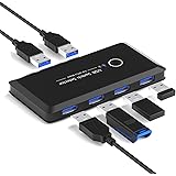 TCNEWCL HDMI KVM Switch 4 Poorten Schakelkast voor 4 PC 1 Monitor Delen 3 USB Hub Connect Toetsenbord, Muis, Scanner, Printer, USB Sticks, Ondersteuning 3840x2160/4Kx2K @30hz