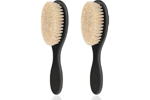 BIGTHREE 2 Pieces Barber Brushes Fade, Beard Brush for Fade Men, Cleaning Grooming Tool Soft Beard Brushes, With Handle, Suitable for Haircut Cleanings, Shaving Cleaning, Combing and Styling.