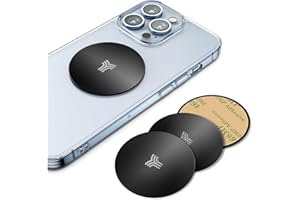 YOSH 3M Sticker Metal Plates Replacement Mount, Metal Plate Kits with Adhesive for Magnetic Car Phone Holder Magnet Cradle Mount, Compatible holder and other Magnetic Holder, Pack of 4, Round, Black.