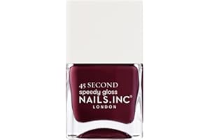 Nails Inc 45 Second Speedy Gloss, Meet Me On Regents Street, Plum, No Chip, Long Lasting, Quick Dry, Air Dry, Professional Manicures & Pedicures, Fingernails & Toenails, Vegan Nail Polish, 14 ML