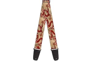 Buckle-Down Guitar Strap, Dragons Tan, 2 Inches Wide