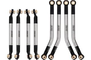 INJORA Liens à Garde au Sol Élevée Liens de Châssis en Acier Inoxydable pour 1/18 RC Crawler FMS FCX18 LC80 Upgrade