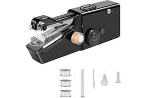 YwuLy Handnähmaschine, Tragbare Mini-Nähmaschine, Kabellose Tragbare Elektrische Handnähmaschine Mit Nähzubehör für Anfänger, Schnell Zu Nähen Geeignet,für Kleidung,Stoffe,Cutains,Home Travel(schwarz)