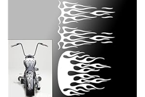 SUPERSTICKI Flammen Feuer Set Tribal Motorrad Aufkleber Bike Auto Racing Tuning aus Hochleistungsfolie Aufkleber Autoaufkleber Tuningaufkleber Hochleistungsfolie für alle glatten Flächen UV