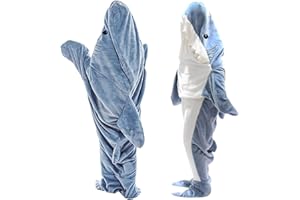 SEINAL Manta con capucha de tiburón, manta de tiburón, disfraz de franela, tiburón, manta de cola de tiburón, manta para cosplay, espectáculos, fiestas de pijama