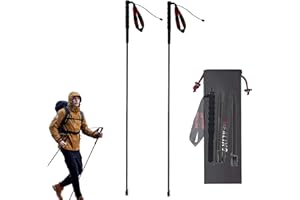 KHEALING Bastón de senderismo de fibra de carbono, plegable, ultraligero, bastón de senderismo para entusiastas del montañismo, adecuado para viajes, camping, senderismo, 3