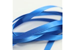 ASHPRINT (LONDON) LIMITED Double Sided Satin Ribbon, 27 Solid Colours, 10 Metre Reel, Fabric Ribbon for Gift Wrapping, Cake, Wedding Party Decoration, Hair Bow, Trimming, Sewing & DIY Craft Projects (6mm Width, Sapphire Blue)