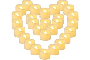 Yakpo Confezione da 36 candele votive da 3,8 x 3 cm, funzionamento a batteria, senza fiamma, tremolante LED, candele votive finte, per esterni, sfarfallio elettrico, per matrimoni, Halloween,