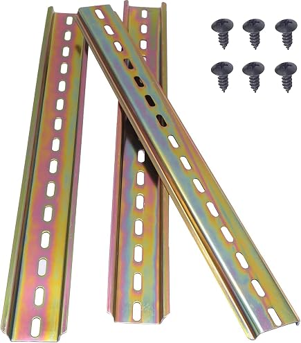 Rails DIN VooGenzek - Lot De 6 Pièces (100/200/300mm) En Acier Allié + 16 Vis