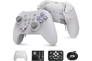 Gulikit KK3 MAX Controller Bluetooth, Motore a Vibrazione Maglev con Luce RGB, Joystick e Trigger a Riverbero, Risposta in Frequenza 1000Hz, 4 Pulsanti Posteriori per PC/Switch/Steam/Android/iOS/MacOS