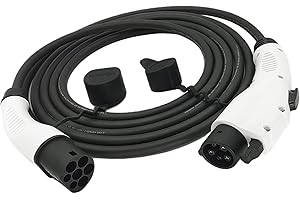 K.H.O.N.S. Tipo 1 a Tipo 2 16 A EV Cable de Carga para Vehículos Eléctricos, IEC 62196-2 a SAE J1772, Adaptador para Tipo 1 EV, TUV 5M Cable y Bolsa