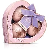 Baylis & Harding Jojoba, Vanilla & Almond Oil Luxury Bath Bomb Heart Trio Gift Set (Pack of 1) - Vegan Friendly