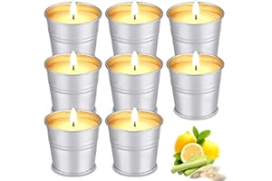 KAIABRAIN Citronella Candles Outdoor, 8pcs 120 Hrs Burning Natural Soy Wax Citronella Garden Candle Set 20oz Citronella Scented Candle Gifts for Home Patio Yard Balcony Camping BBQ Summer Essentials