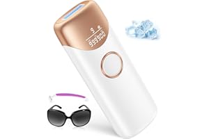 Prettivo IPL Hair Removal Device with Ice-Cooling System, 3-in-1 Laser Hair Removal Device with 9 Levels, 2 Flash Modes, 999900 Flashes, Laser Hair Remover for Women Men, Bikini Line, Facial, Body