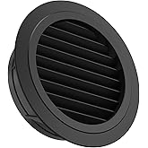 Hon&amp;Guan &Oslash;150 mm Round Plastic Ventilation Grille with Mosquito Net | ABS Black Plastic Air Vent Grille Air Extraction Grille