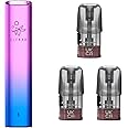 Elf Bar Mate, 500 Battery with 3 Pack Refillable Replacement Pod, E-Cigarettes, E-Liquid, Smooth Vaping, 2ml Cartridge Capacity, No Nicotine (Aurora Purple Battery + 1.2ohm Replacement Pod)