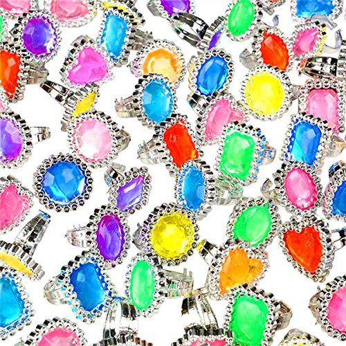 German Trendseller® - 12 x Juwelen Ringe für Mädchen ┃ Edelstein ┃ Princessin ┃ Cinderella ┃ Mitgebsel ┃ Giveaway