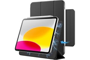 JETech Funda Magnética para iPad (A16) 11.ª/10.ª Generación (2025/2022), Accesorio Magnético, Slim Carcasa con Auto-Sueño/Estela (Negro)
