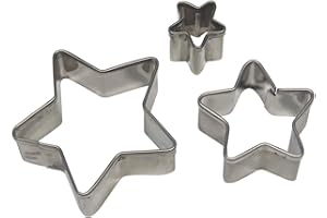 PME Stainless Steel Star Cutters, Set of 3, Silver, 5 x 1.2 x 5 cm