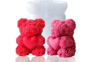 JDH SILICONE stampo orsetto silicone stampi grandi per candele stampi x candele fai da te per candele Silicone Dell'Orso Della Rosa,Può Fare Il Regalo Di Compleanno,Regalo Di Festa Della Mamma,Muffa Del Sapone