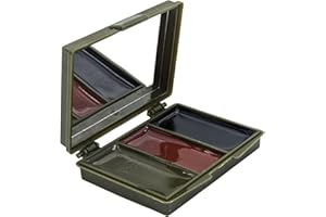 SERMILITAR Pintura para Camuflaje Facial de Tres Colores: marrón, Verde y Negro. Pintura Militar para mimetización con Espejo Incorporado. Pintura para Cara de Las Fuerzas Armada, para Caza en la Naturaleza.