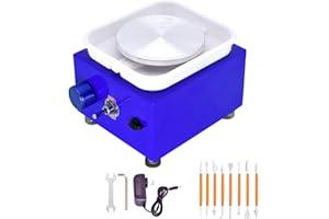 DYOUen Elektrische Töpferscheibe -Tonmaschine Mit 10 cm Drehteller und Abnehmbarem ABS Schallwand Pottery Wheel Drehteller Elektrisch Minitopf Töpferset für Anfänger Weihnachten