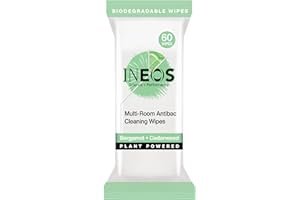 INEOS Hygienics Next-Gen Antibac Multi-Room Disinfectant Biodegradable 60 Wipes, Bergamot + Cedarwood, Kills 99.9% of Bacteria + Viruses, Plant Powered, Packaging May Vary