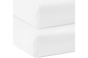 Bloomsbury Mill - Cot Bed Fitted Sheets - 100% Skin Sensitive Organic Cotton - Toddler Bed Mattress Sheets - 140 x 70cm - Pack of 2 - Plain White