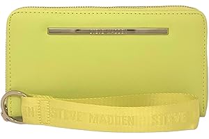 Steve Madden Bzip-Web Zip Around Wallet Wristlet, Lemon