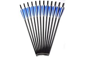 ACCMOS 12/24/48pcs Hunting Archery Carbon Arrow 17" 20" 22", for Crossbow Bolts Arrow, with 4" vanes Feather and Replaced Arrowhead Tips