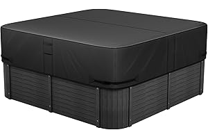 VEVOR Outdoor Hot Tub Cover, 85x85x20in/2160x2160x508mm Weatherproof & Waterproof Hot Tub Cover Protector, 600D Heavy Duty Oxford Fabric and 950N Tearing Strength, Square Spa Covers for Hottub, Black