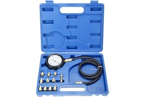 BOOMSTART Lot de 12 manomètres de pression d'huile pour moteur, essence, diesel, carburant, kit d'outils de test de fuite automobile 0-35 bar (0-500 psi) avec adaptateurs