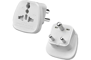Gadgets Hut UK - 2 x UK to India Travel Adapter, 3 Pin Prong Plugs for Visitor from UK, Europe, USA, Australia to India (Pack of 2)