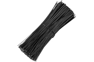 OUNONA Kabelbinder Wrap Organizer Kunststoff beschichtetem Eisendraht Twist Kabelbindern 15 cm Rosenblütter aus (Schwarz)