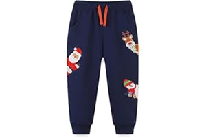 TEDD Boys Trousers Cotton Dinosaur Pattern Sweatpants School Jogging Tracksuit Harem Pants with Pockets for Kids Age 1-7 Years