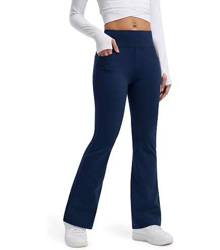 Rayson Leggings Donna Invernali Termici Leggings Elasticizzato Sport Casual Caldi Pantaloni Collant da Donna con Interno in Pile Leggings a Vita Alta Fodera in Caldo Velluto Lunghi(Blu Scuro