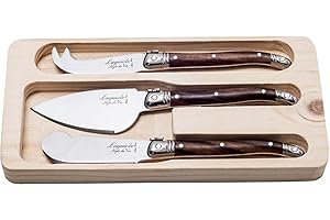 Laguiole Style de Vie Juego de cuchillos para queso, 3 piezas, color madera