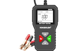 KINGBOLEN Comprobador de baterias de coche 24V/12V/6V, BM550 2-220Ah 100-2000 CCA arrancador baterias coches comprobador de pilas para coche Motocicleta ATV SUV Barco Sistema de prueba y arranque